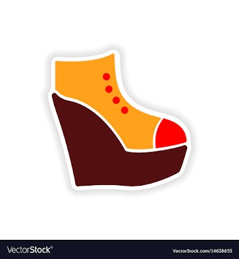 Stylish paper sticker on white background shoes vector image