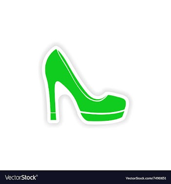 Stylish paper sticker on white background shoes vector image