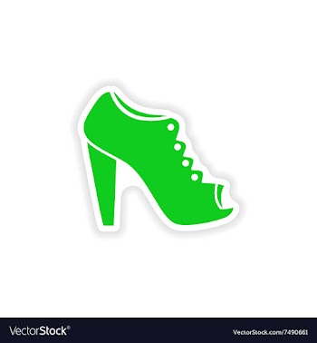 Stylish paper sticker on white background shoes vector image