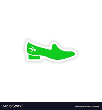 Stylish paper sticker on white background shoes vector image