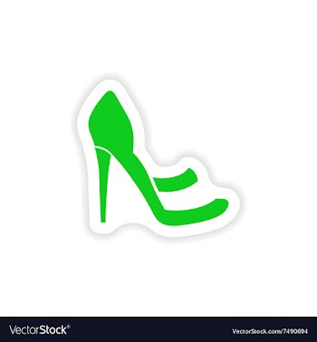 Stylish paper sticker on white background shoes vector image