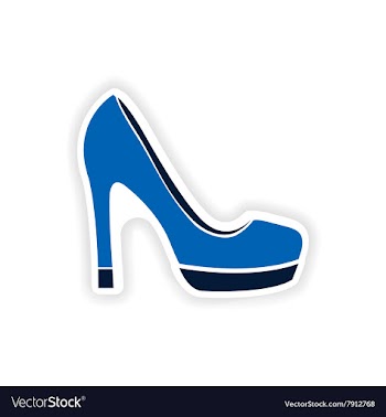 Stylish paper sticker on white background shoes vector image