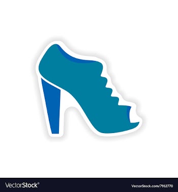 Stylish paper sticker on white background shoes vector image