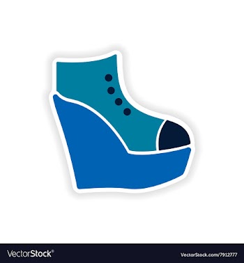 Stylish paper sticker on white background shoes vector image