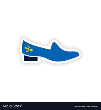 Stylish paper sticker on white background shoes vector image