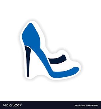 Stylish paper sticker on white background shoes vector image