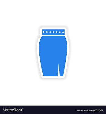 Stylish paper sticker on white background skirt vector image