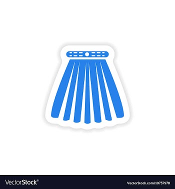 Stylish paper sticker on white background skirt vector image