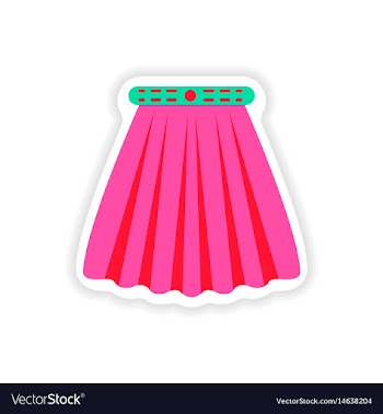 Stylish paper sticker on white background skirt vector image