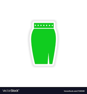 Stylish paper sticker on white background skirt vector image