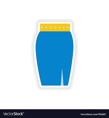 Stylish paper sticker on white background skirt vector image