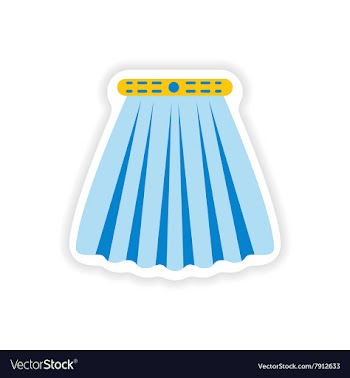Stylish paper sticker on white background skirt vector image