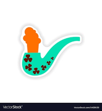 Stylish paper sticker on white background smoking vector image