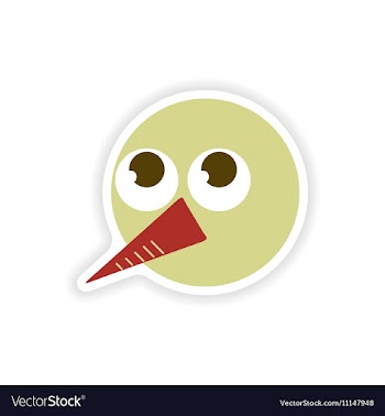 Stylish paper sticker on white background snowman vector image
