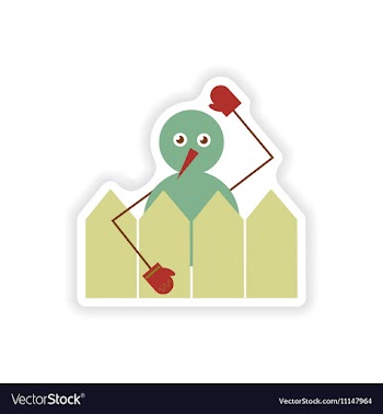 Stylish paper sticker on white background snowman vector image