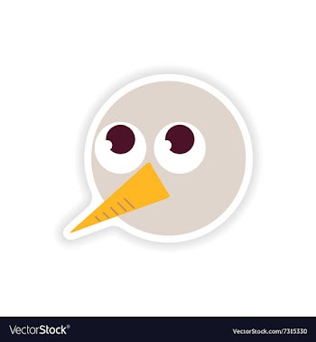 Stylish paper sticker on white background snowman vector image