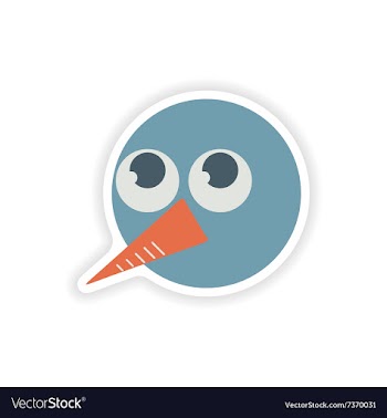 Stylish paper sticker on white background snowman vector image