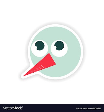 Stylish paper sticker on white background snowman vector image