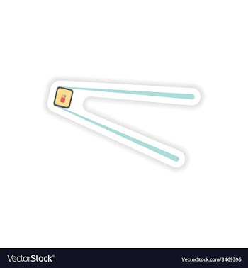 Stylish paper sticker on white background sushi vector image