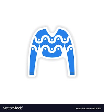 Stylish paper sticker on white background sweater vector image
