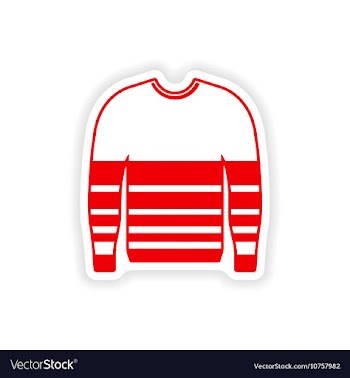 Stylish paper sticker on white background sweater vector image