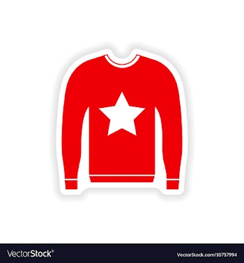 Stylish paper sticker on white background sweater vector image