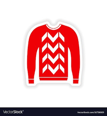 Stylish paper sticker on white background sweater vector image