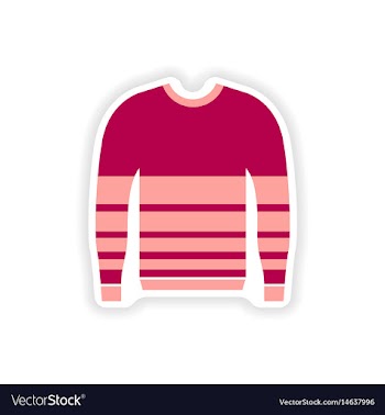 Stylish paper sticker on white background sweater vector image