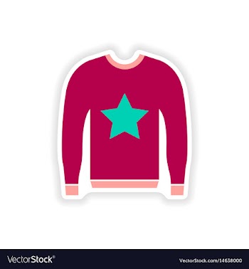 Stylish paper sticker on white background sweater vector image