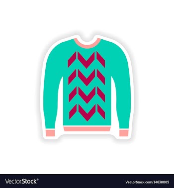 Stylish paper sticker on white background sweater vector image