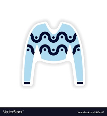 Stylish paper sticker on white background sweater vector image