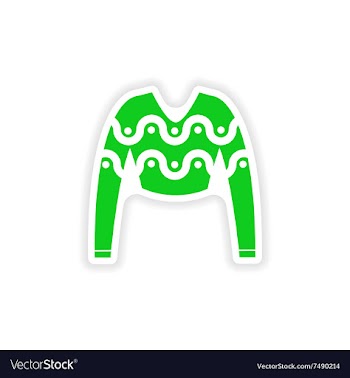 Stylish paper sticker on white background sweater vector image