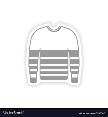 Stylish paper sticker on white background sweater vector image