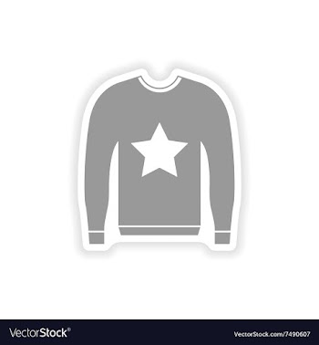Stylish paper sticker on white background sweater vector image