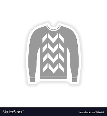 Stylish paper sticker on white background sweater vector image