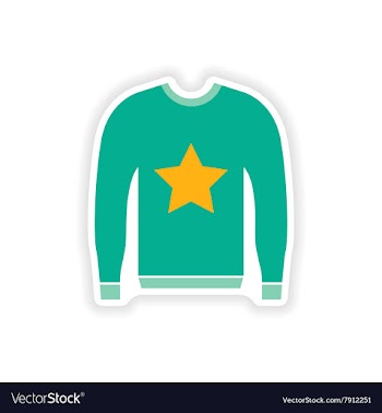 Stylish paper sticker on white background sweater vector image