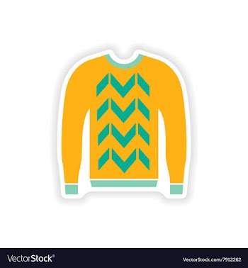Stylish paper sticker on white background sweater vector image