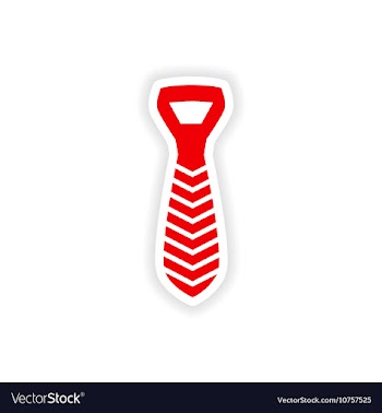 Stylish paper sticker on white background tie vector image