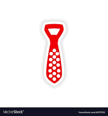 Stylish paper sticker on white background tie vector image