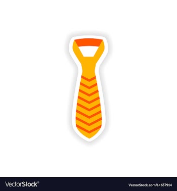 Stylish paper sticker on white background tie vector image