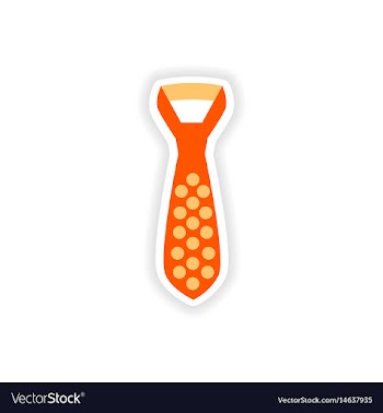 Stylish paper sticker on white background tie vector image