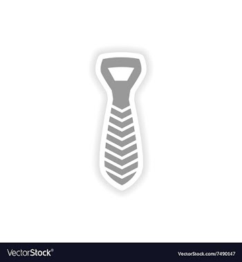 Stylish paper sticker on white background tie vector image