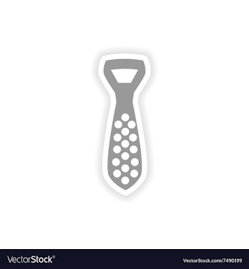 Stylish paper sticker on white background tie vector image