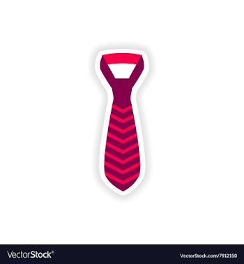 Stylish paper sticker on white background tie vector image