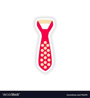 Stylish paper sticker on white background tie vector image