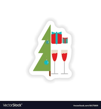 Stylish paper sticker on white background Tree vector image