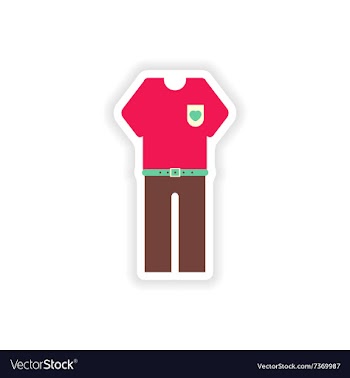 Stylish paper sticker on white background trousers vector image