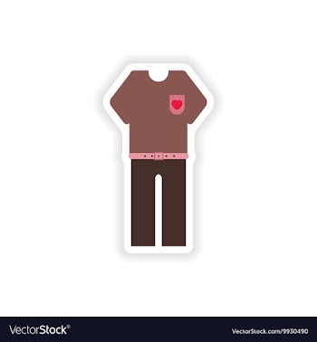 Stylish paper sticker on white background trousers vector image