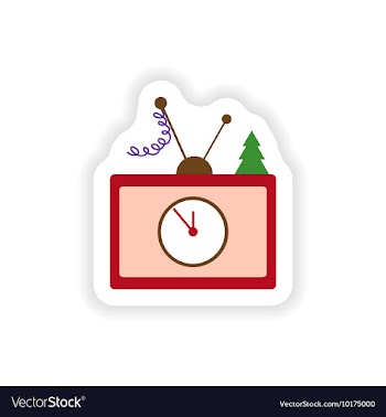 Stylish paper sticker on white background TV vector image