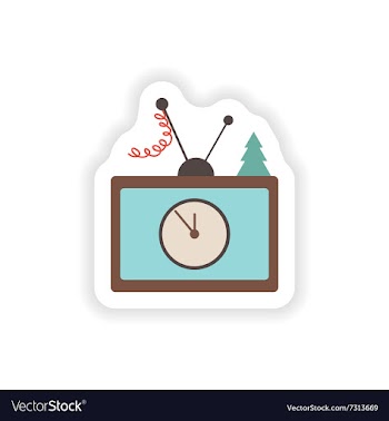 Stylish paper sticker on white background TV vector image